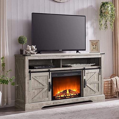 OKD Fireplace TV Stand for 65+ Inch TV, 33" Tall