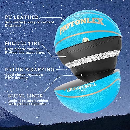 Miniatura 47 de Balones de baloncesto de cuero de 28.5 pulgadas, tamaño oficial 6, para interiores y exteriores, baloncesto para mujeres jóvenes (desinfladas)