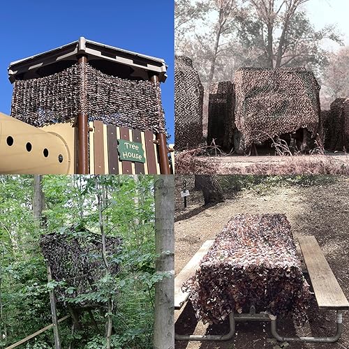 Vista 5 de Red de Camuflaje Red de Camuflaje 20x20 10x20 10x10 Rollo a Granel Lona de Camuflaje de Arpillera Red de Sombra para Puesto de Caza Cumpleaños