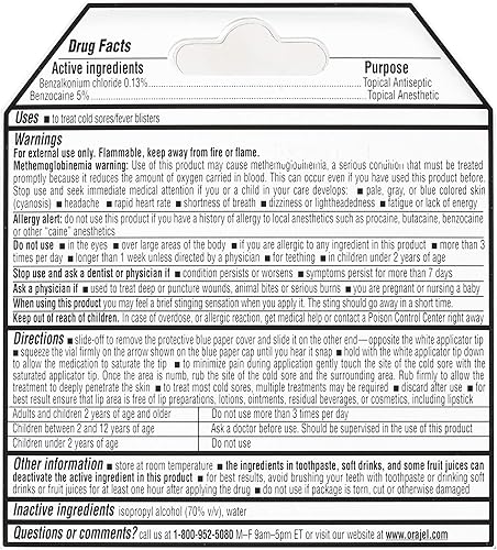 Vista 14 de Tratamiento para fuegos bucales, dosis única. De Orajel, 1, 1