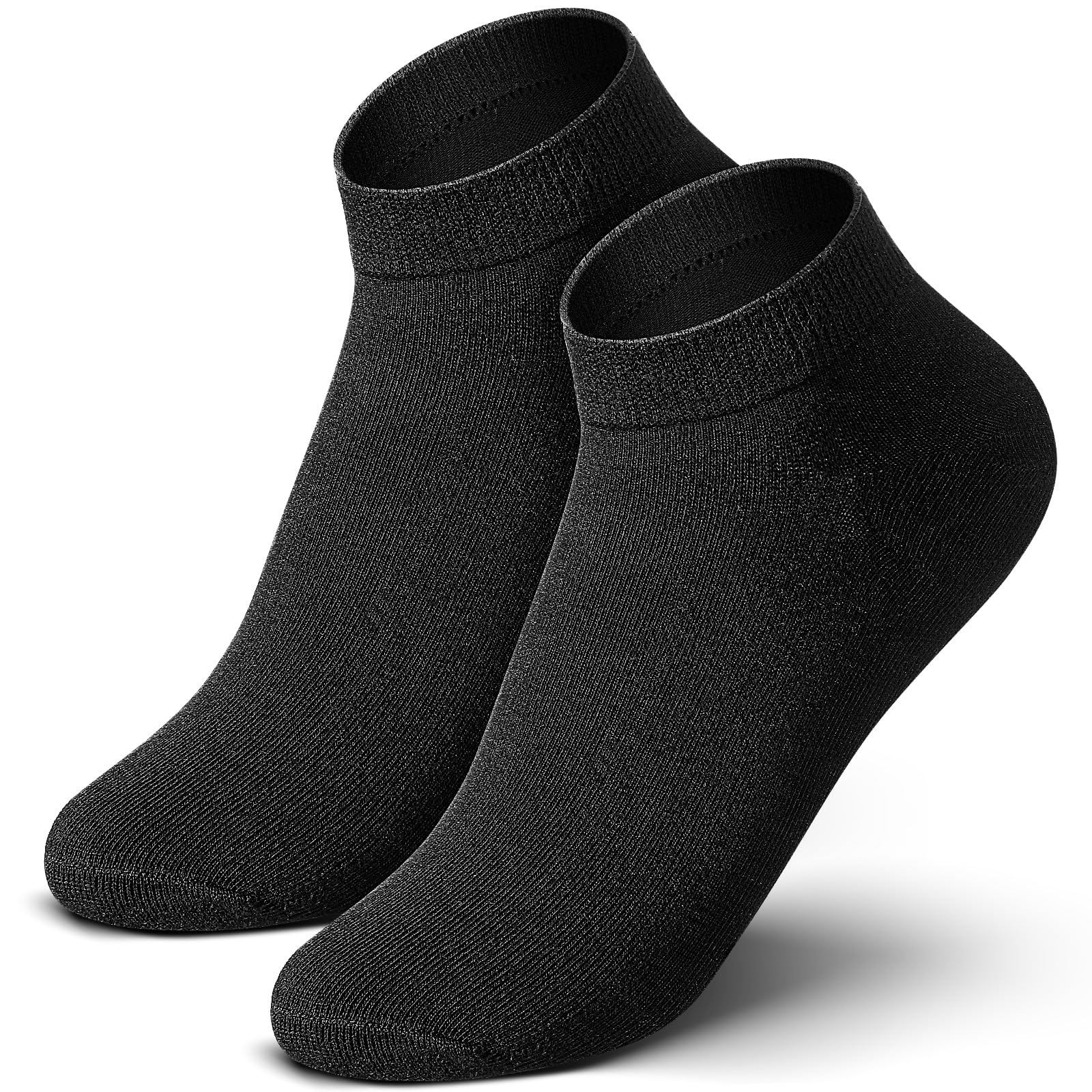 Threlaco Silver Grounding Socks Unisex Silver Infused Socks Anti Odor and Sweat Wicking Socks for Men Women, 7-9, Black