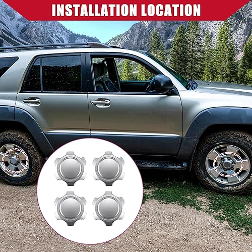 Miniatura 2 de 4260304030  Tapas centrales de cubo de rueda para Toyota 4Runner 1996-2002  Durableplástico  4 piezastono plateado