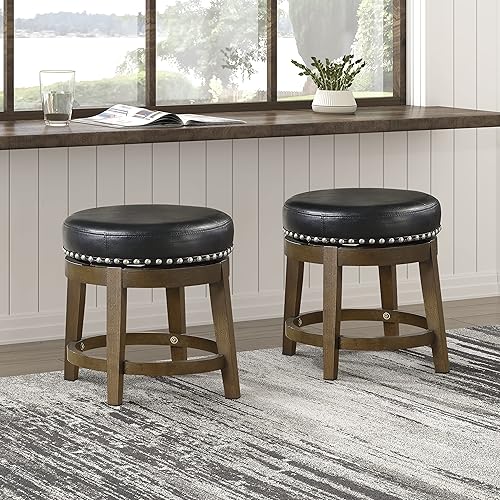 Miniatura 8 de Lexicon Kenmare Taburete giratorio de comedor (juego de 2), 18" SH, marrón