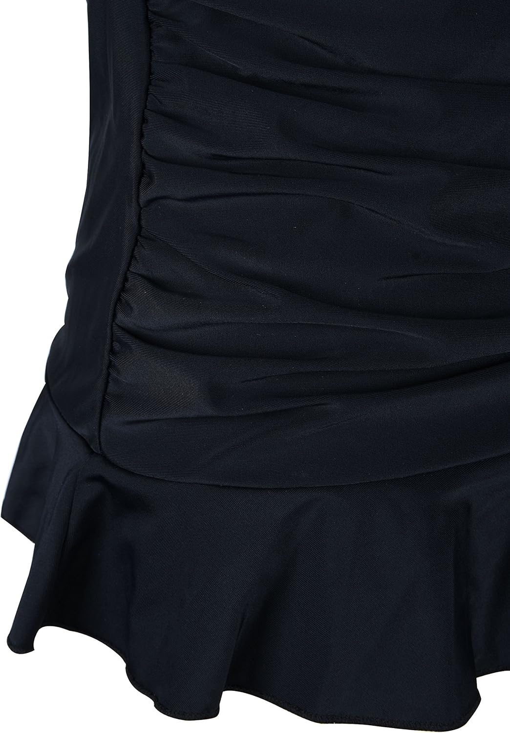 Hilor Women's 50's Retro Ruched Tankini Swimsuit Top with Ruffle Hem Bathing Suit Top Tummy Control Swim Tops - Image 6