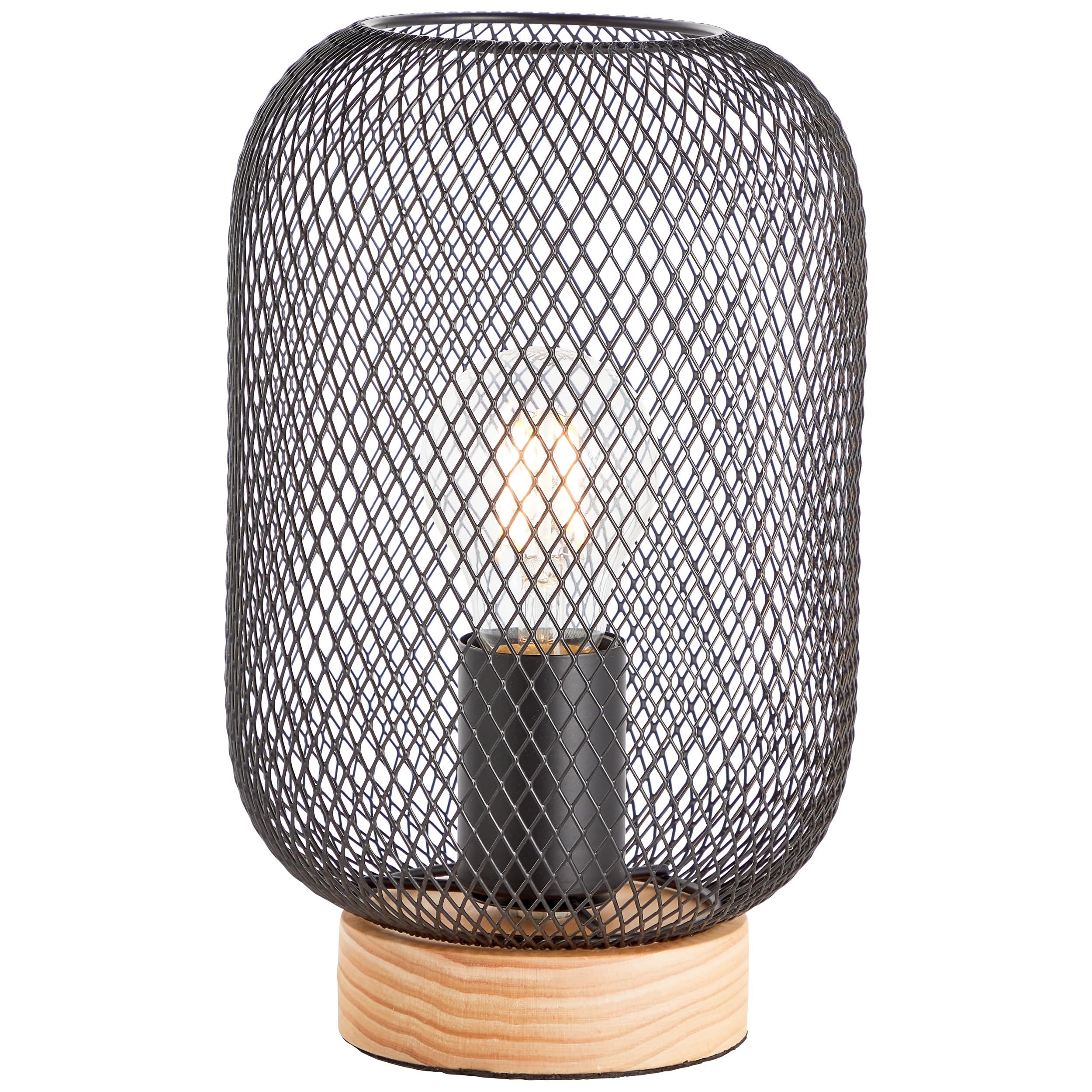 Lampe industriel E27 table de chevet salon métal bois Giada - 8