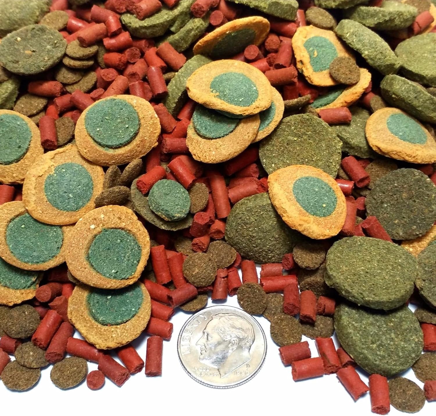 Aquatic Foods Inc. Gourmet Blend of 4-Types of Sinking Spirulina Veggie Wafers. 1/8" x 1/8" Sinking Brine Shrimp Bits, for Plecos, Catfish, Shrimp, Snails, All Tropical Fish GB-250-2-lbs