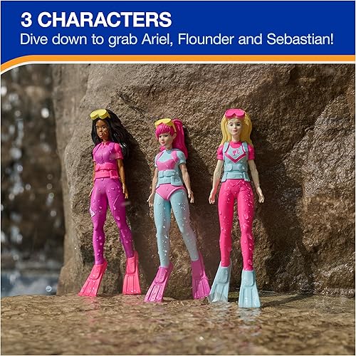 Miniatura 3 de SwimWays Barbie - Paquete de 3 personajes de buceo, accesorios de piscina y juguetes de piscina para niños, suministros para fiestas en la piscina y