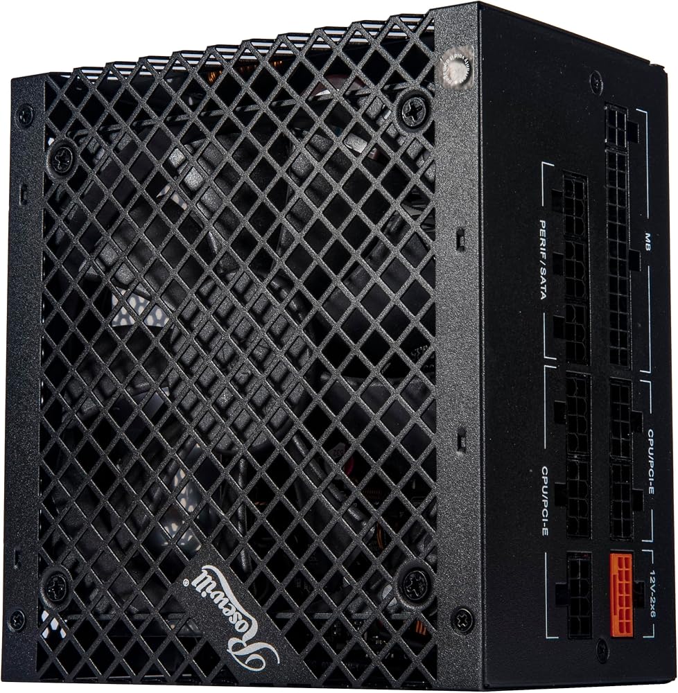 Rosewill VMG 750W 80+ Gold, ATX 3.0 & 3.1 Compatible, Full Modular Low-Noise Power Supply, PCIe 5.1 12V-2x6 Connector, 100% Japanese Electrolytic Capacitor, 120mm FDB Silent Fan - 5 Year Warranty