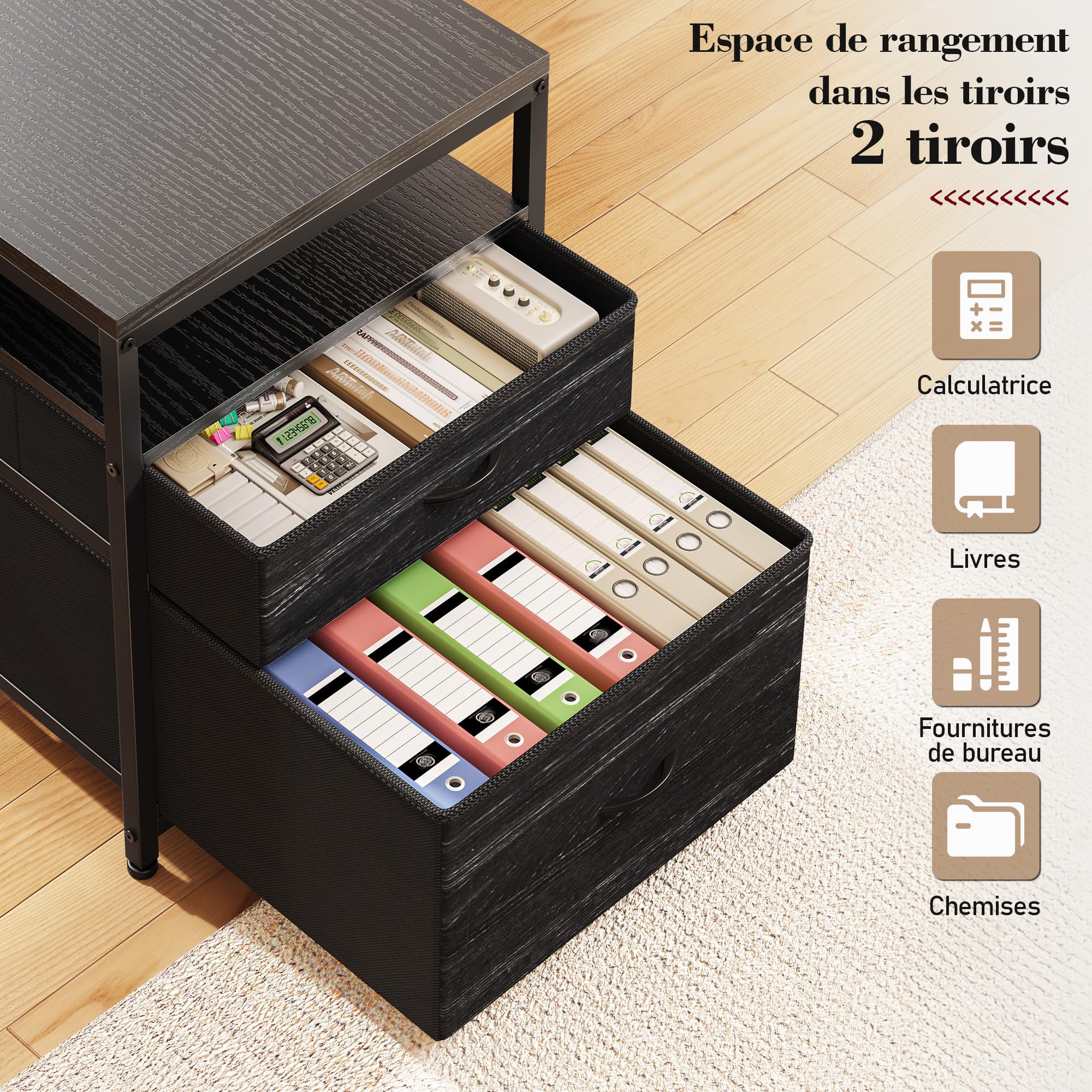 160x100 cm Forme U Bureau Gaming avec LED pour Homeoffice