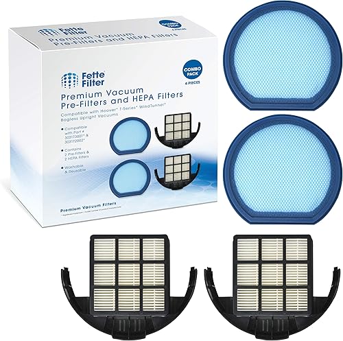 Fette Filter - Juego de filtros de vacío compatibles con Hoover T-Series WindTunnel Bagless Upright - Comparar con el número de pieza 303173001 y