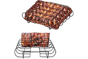 UNCO Nonstick 4 Rack Stainless Steel Rib Rack Stand Holder