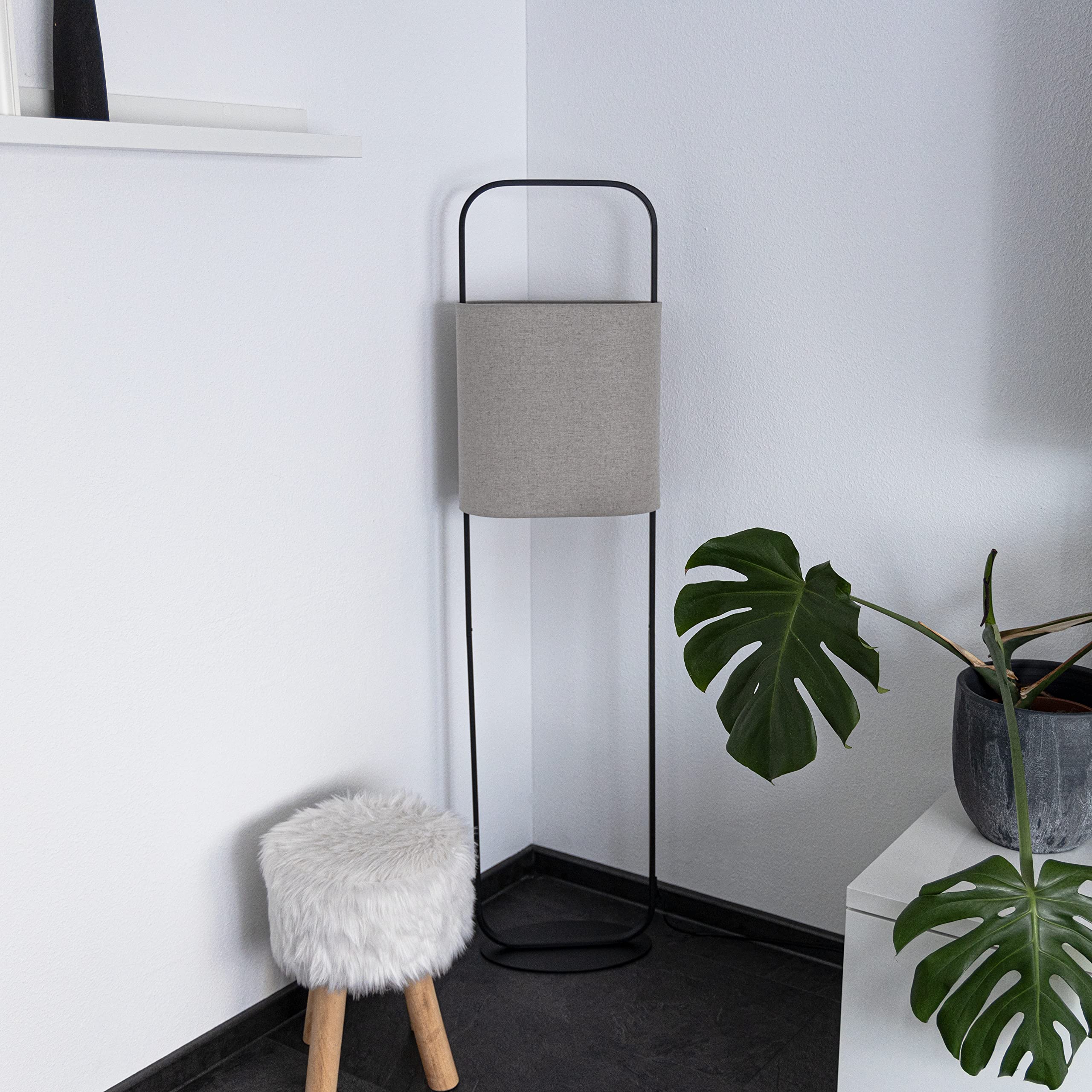 REV Stehlampe CESOLO - Leselampe mit Trittschalter & E27 Fassung, H138cm, Stoffschirm, Stehleuchte für Wohnzimmer & Schlafzimmer, taupe