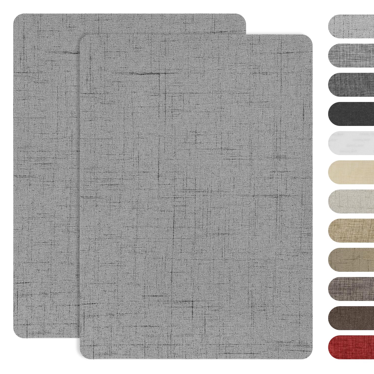 AXEN 2PCS Fabric Repair Patches, Self-Adhesive Linen Patch for Furniture, Couch, Sofa, Tote Bag, Car Seat, Texture Grey — image 1