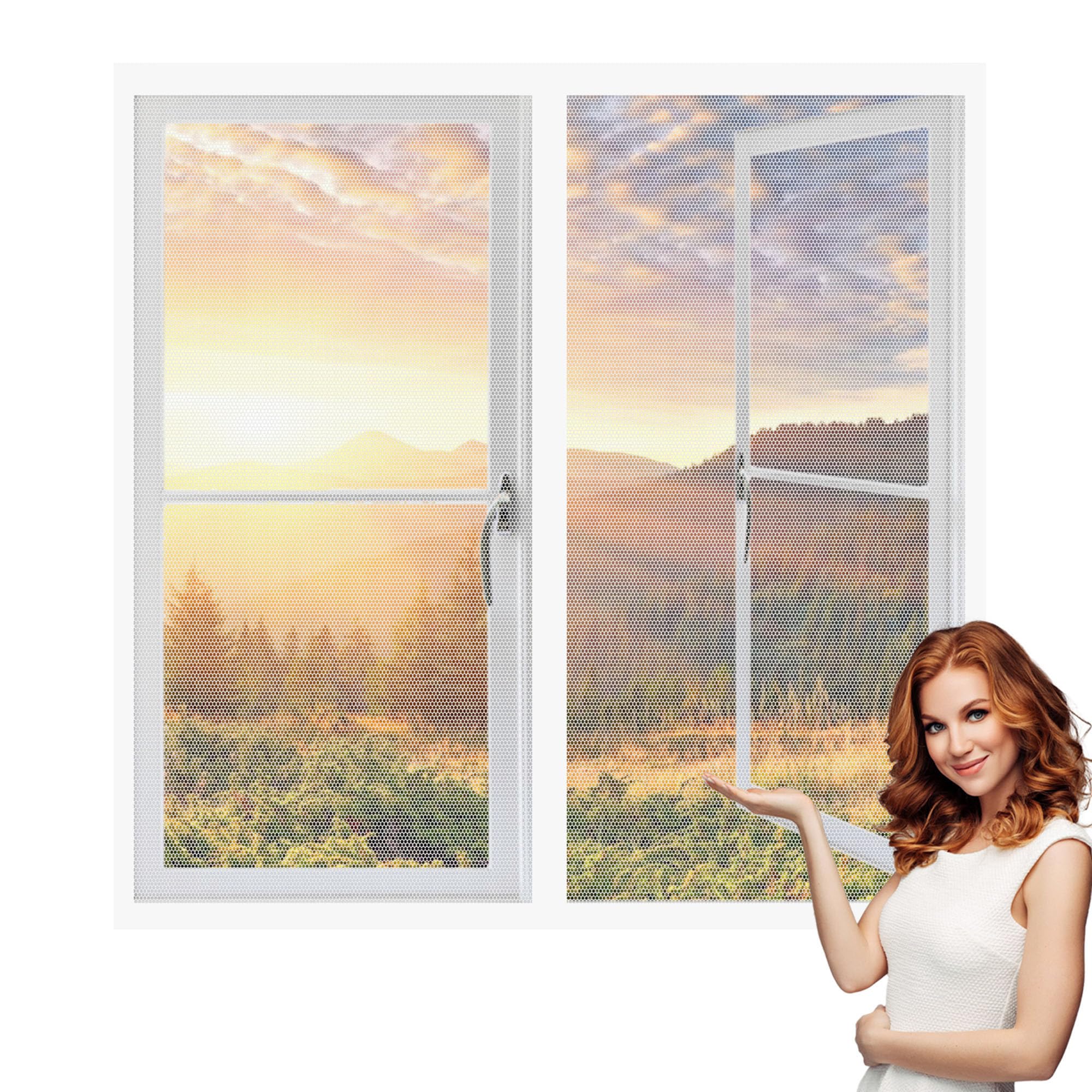 Fly Screens Windows 105 x 175 cm Prevents Insects Flies Mosquitoes from Entering The Room Fly Screen for Window Custom Size for Windows Doors and Patio Screens, White