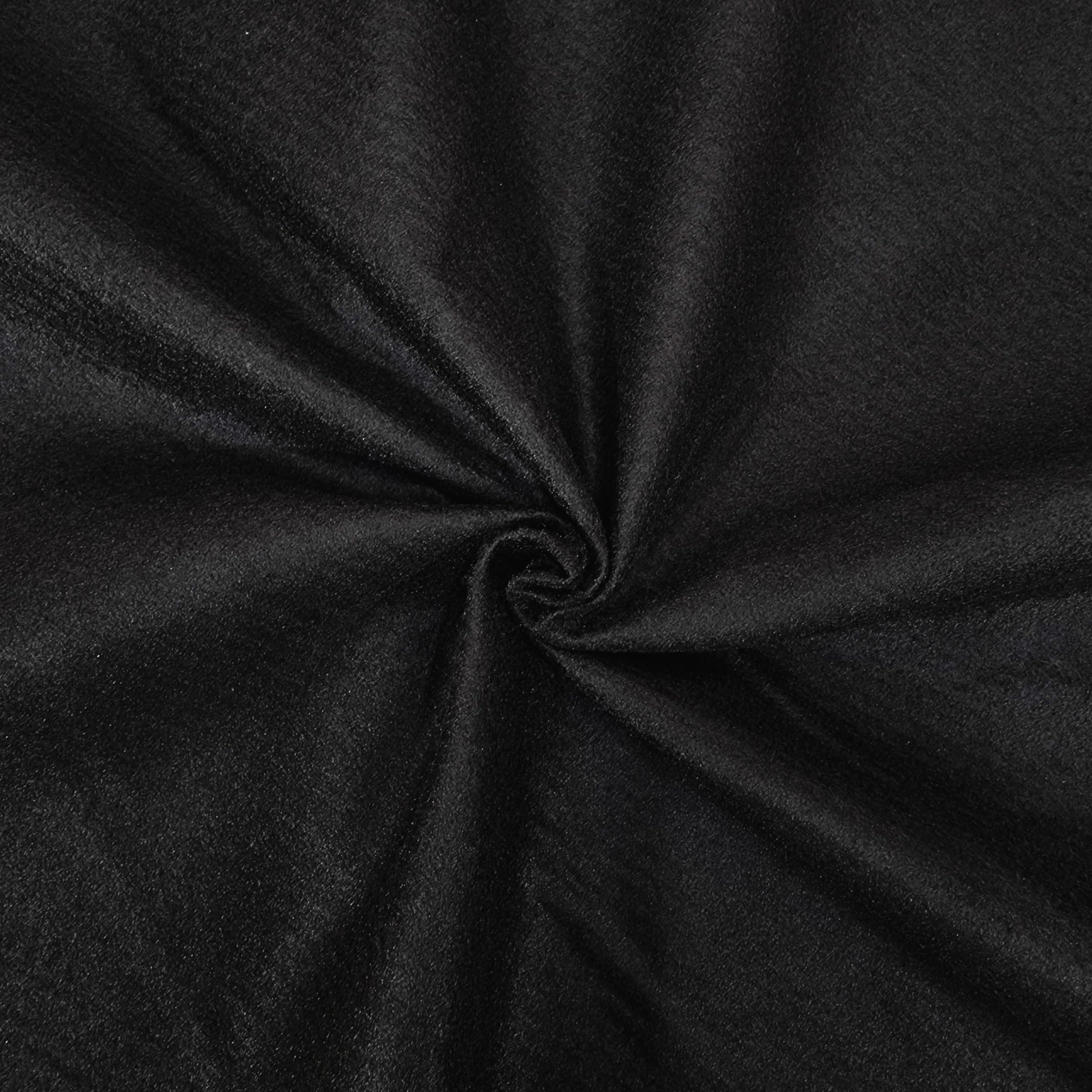 TFG Sweatshirt Black Fleece Fabric Soft Warm 150cm Wide Breathable Compressed Material Flexible Quilting Sewing Projects (5 Metre)