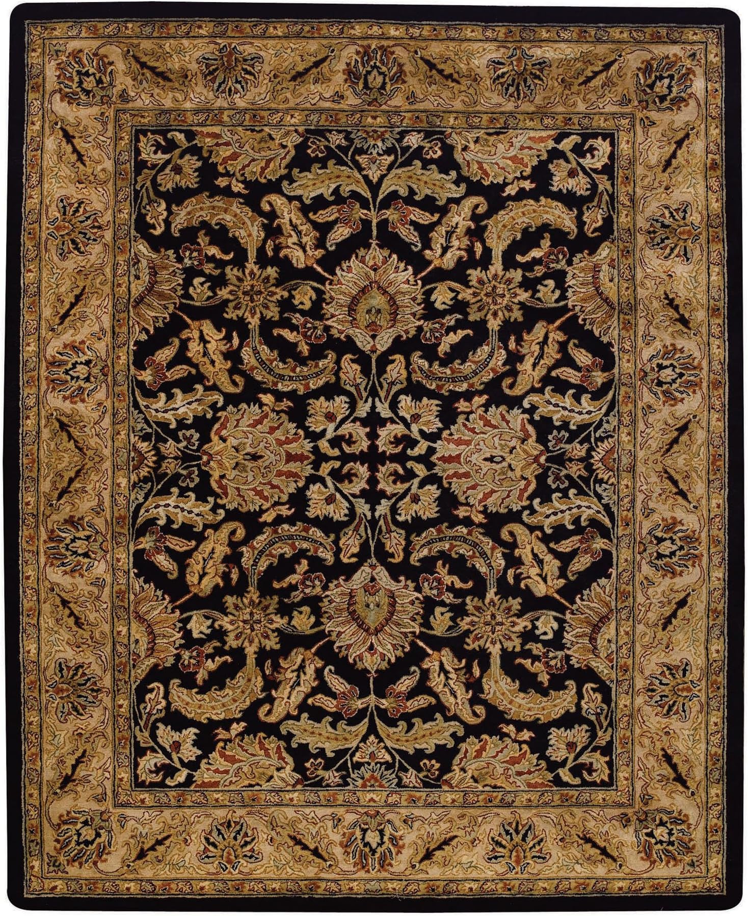 Capel Forest Park Black/Beige Floral Scroll Rug Rug Size: 4' x 6'