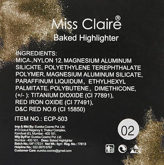 Miss Claire Baked Highlighter 02, Off-White, 8 g