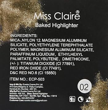 Miss Claire Baked Highlighter 02, Off-White, 8 g