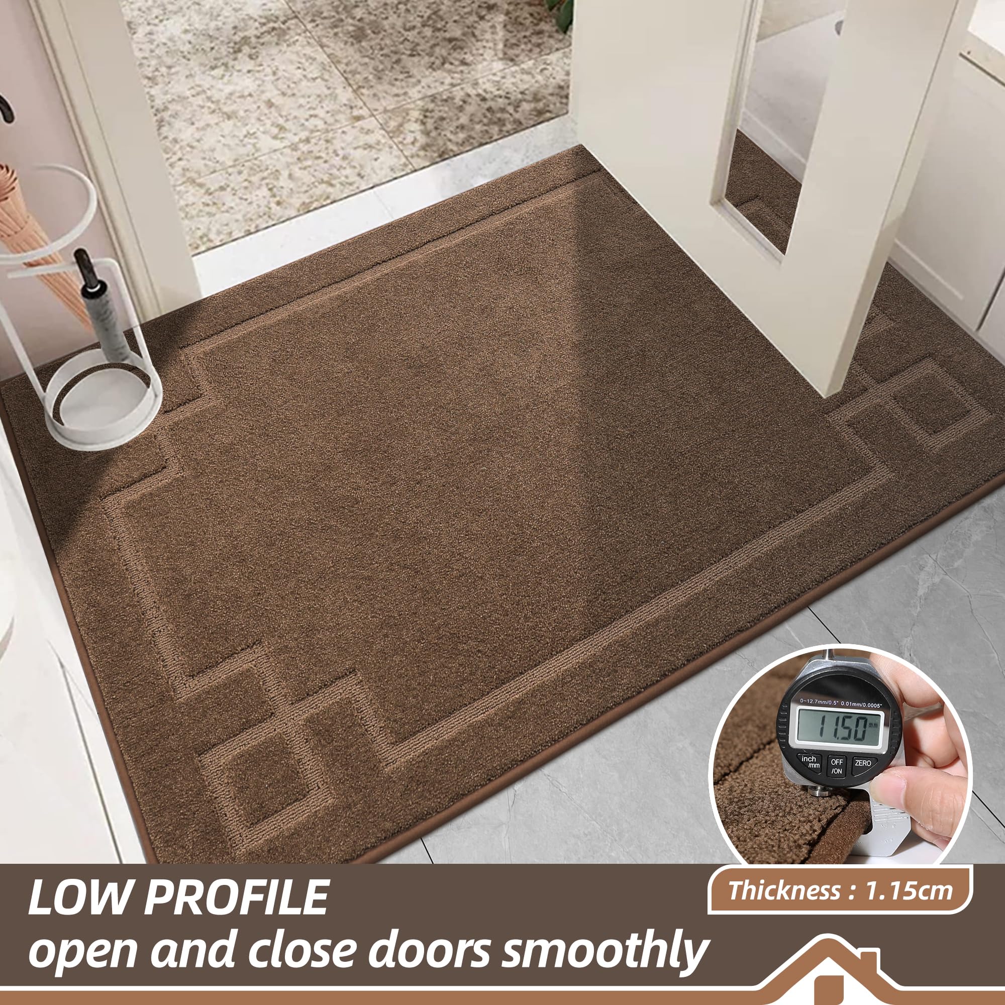 BEQHAUSE Door Mat Indoor, 50 * 80 cm Floor Mats, Non-Slip Indoor Mat Suitable for Front and Rear Doors Entrances, Corridors - Image 2