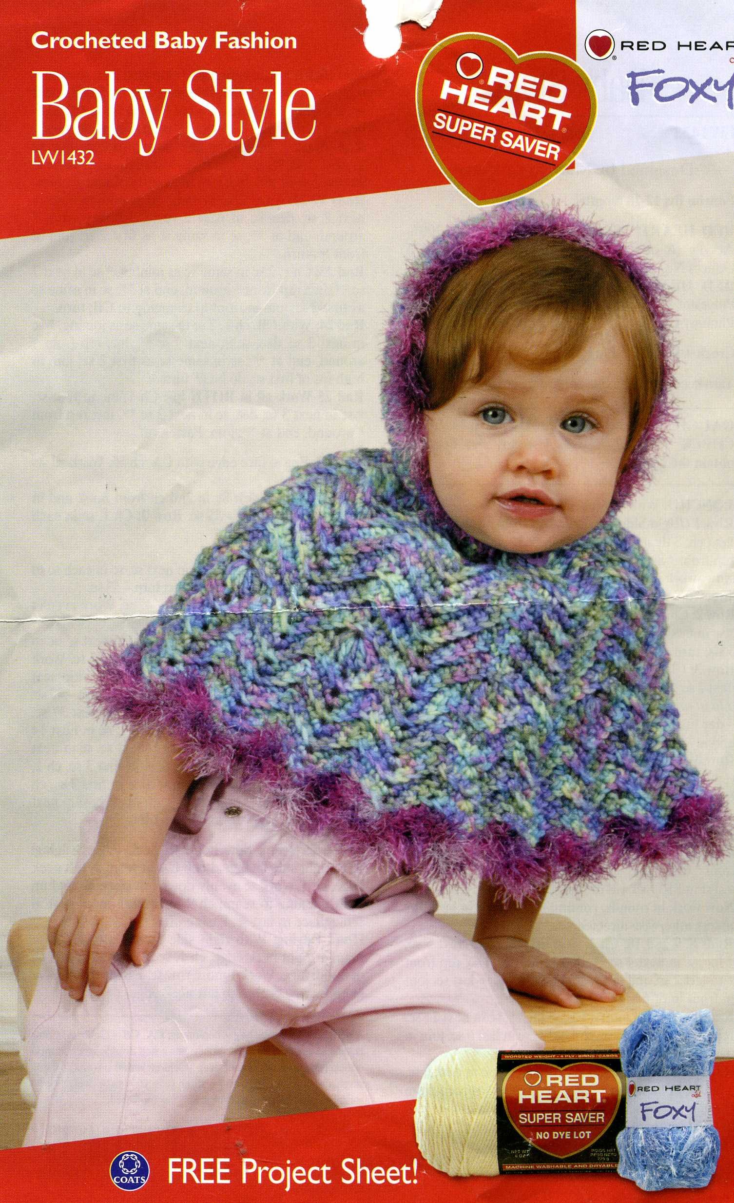 Baby crocheted pattern poncho