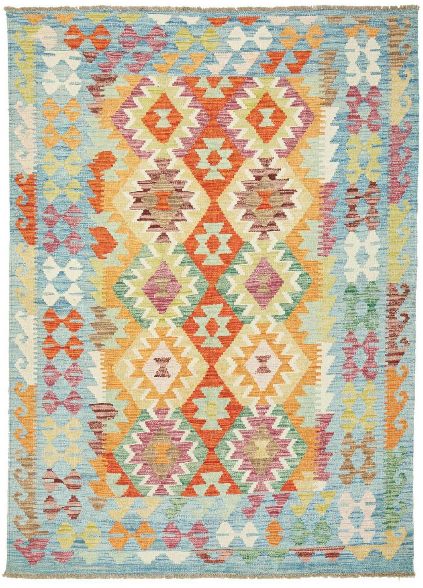Tapis Kilim Afghan d'Orient en pure laine d'excellence tissée main