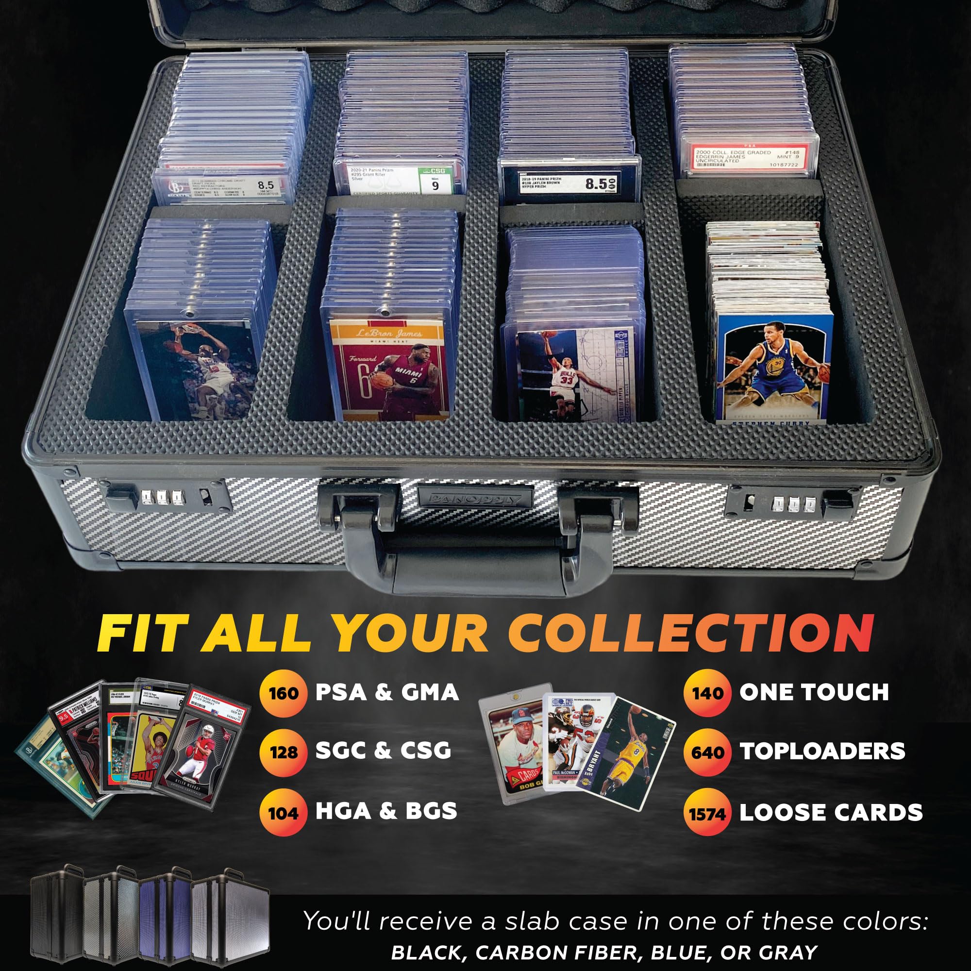 Panopply 160+ 4 Row Graded Card Case BGS PSA Graded Card Storage Box Sports Card Case Psa Card Case Graded Sports Card Storage Box Psa Slab Case for Graded Cards Psa Card RANDOM COLORS (Mixed Color 2)
