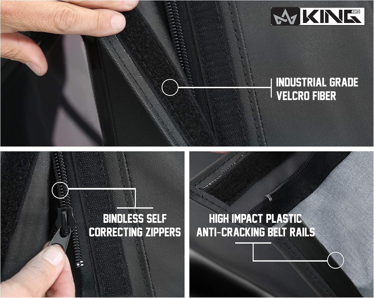 King 4WD Replacement Soft Top - Black Diamond Material with 31% Tinted Windows - Suitable for JK 2 Door 2010-2018 Compatible for Jeep Wrangler - Requires Factory Original Soft Top Hardware
