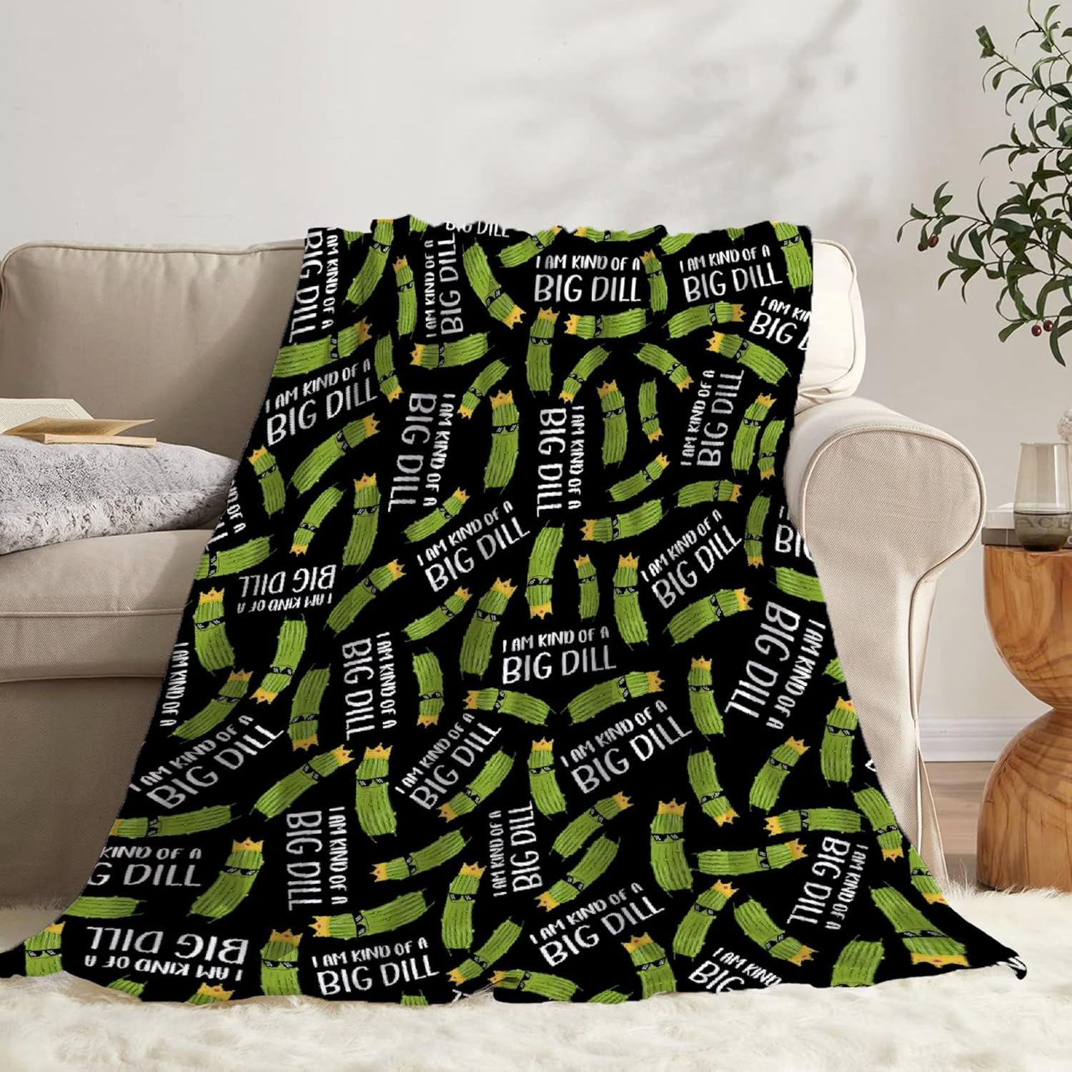 Fun Pickles Blanket Gifts for Girls Boys - ​Super Soft Flannel Fleece Blanket, Lightweight Microfiber Cozy Plush Blanket for Couch S 50x40 in for Kids/Throw