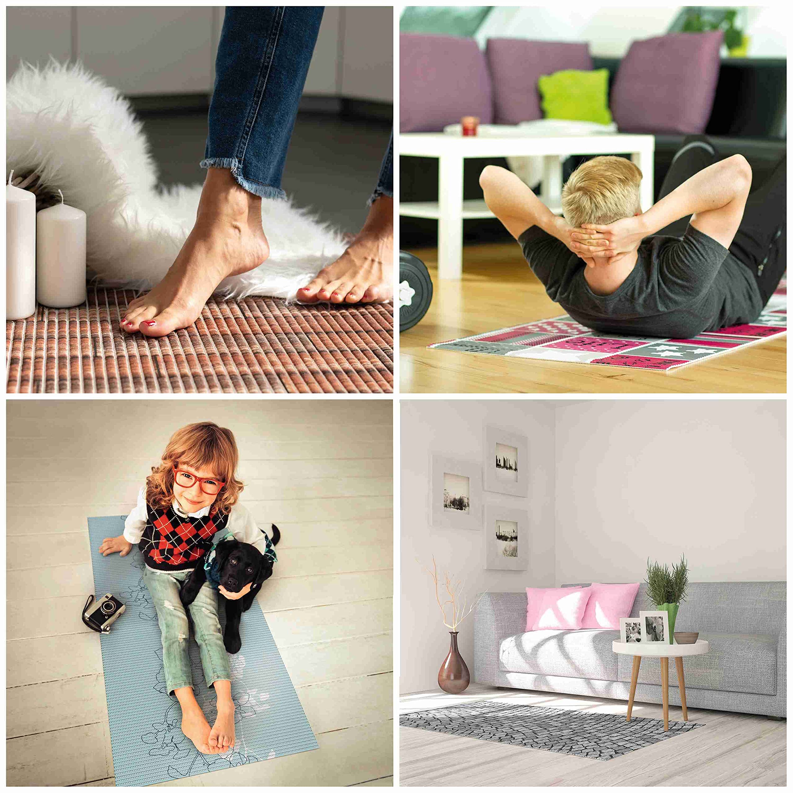 Aqua Mat Bodenbelag Badvorleger Duschmatte 130 x 120 cm Beige abwaschbar Bodenmatte Badematte