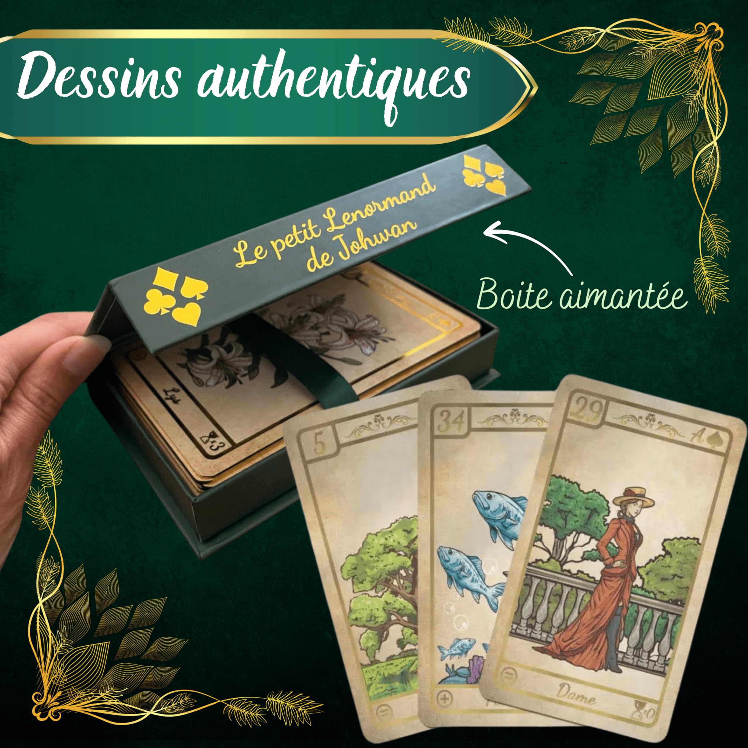 El Pequeño Lenormand de Johwan – Oráculo Adivinatorio 36 Cartas – Oracle Intuitivo y Espiritual – Predicciones y Guidanza – Edición de Calidad