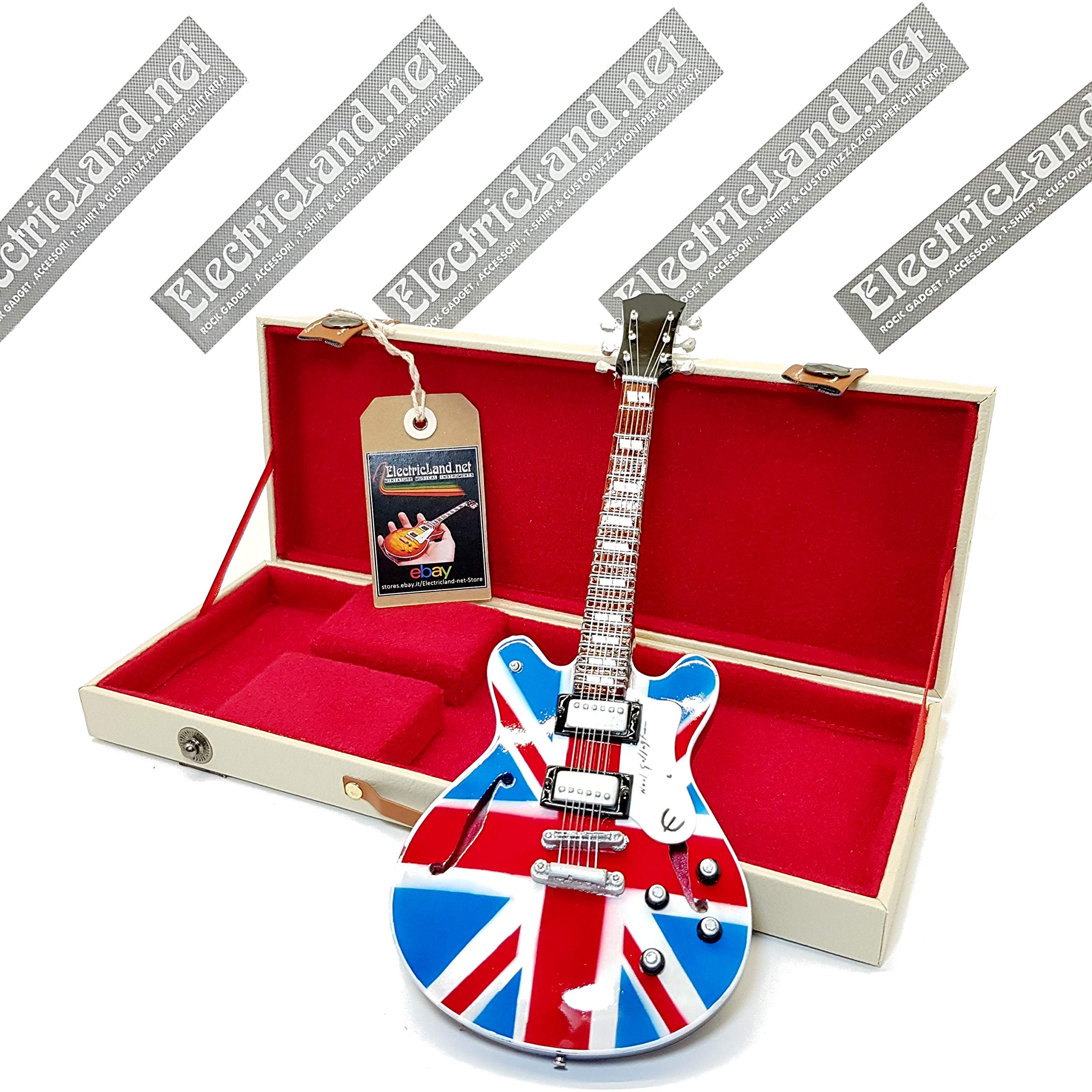 mini guitar Oasis Noel Gallagher Uk flag supernova replica