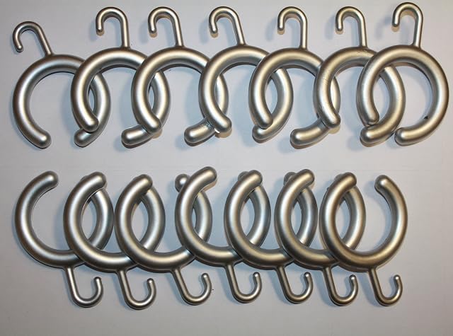 beytug New Elegant Semi-Open Shower Curtain Hooks - Set of 14 (Satin (Brushed Chrome))