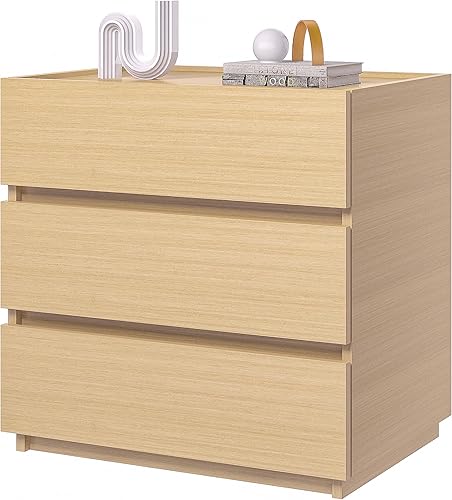 Miniatura 15 de furtble Cómoda de 3 Cajones, Cómoda Pequeña para Clóset, Mesa de Noche de Madera Blanca para Dormitorio, Cajonera Mesa Lateral Gabinete de