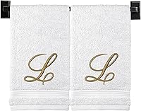 Vista 121 de Toallas de mano beige para baño, monogramadas, toallas turcas de algodón de lujo, bordadas en Estados Unidos, juego de 2, elige el color y la letra