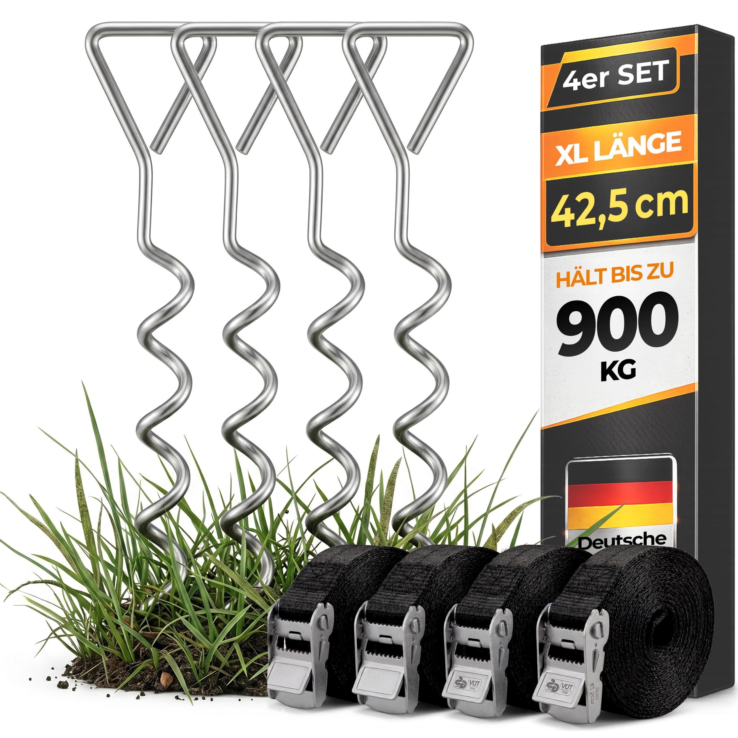 MONZANA® 4 Bodenanker für Trampolin und mehr