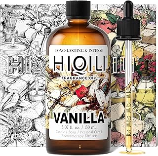 HIQILI Vanilla Fragrance Oil for Body Spray, Diffuser Use, Essential Oil for Candle, Soap, and Women Perfume Making - 5.07 Fl Oz
