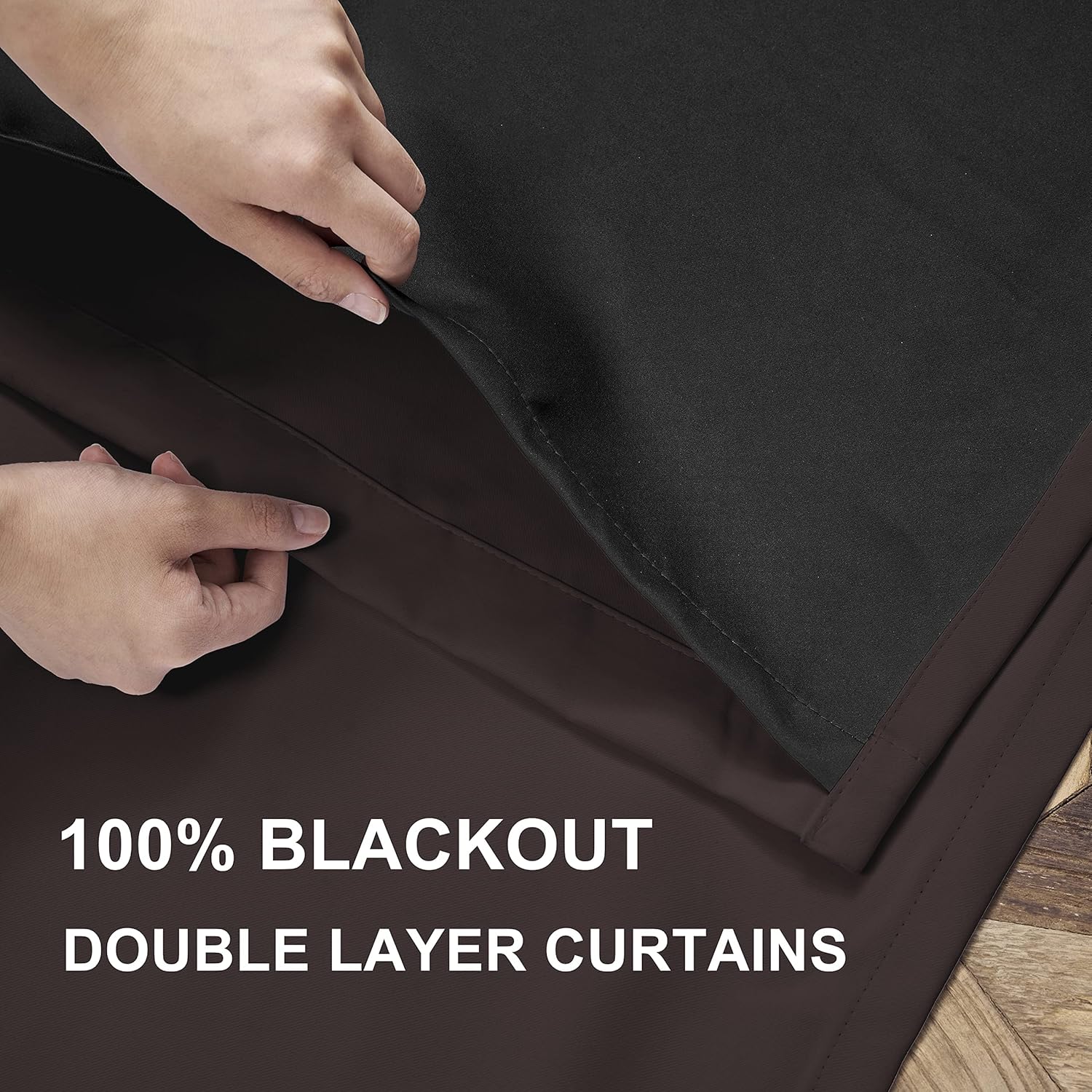 review Rutterllow Double Layer with Black Liner Totally Darkness Blackout Curtain 95 Inch Length 2 Panels - Heat Blocking Thickness Window Treatment Drapes, Grommet Curtains for Bedroom/Living Room/Patio