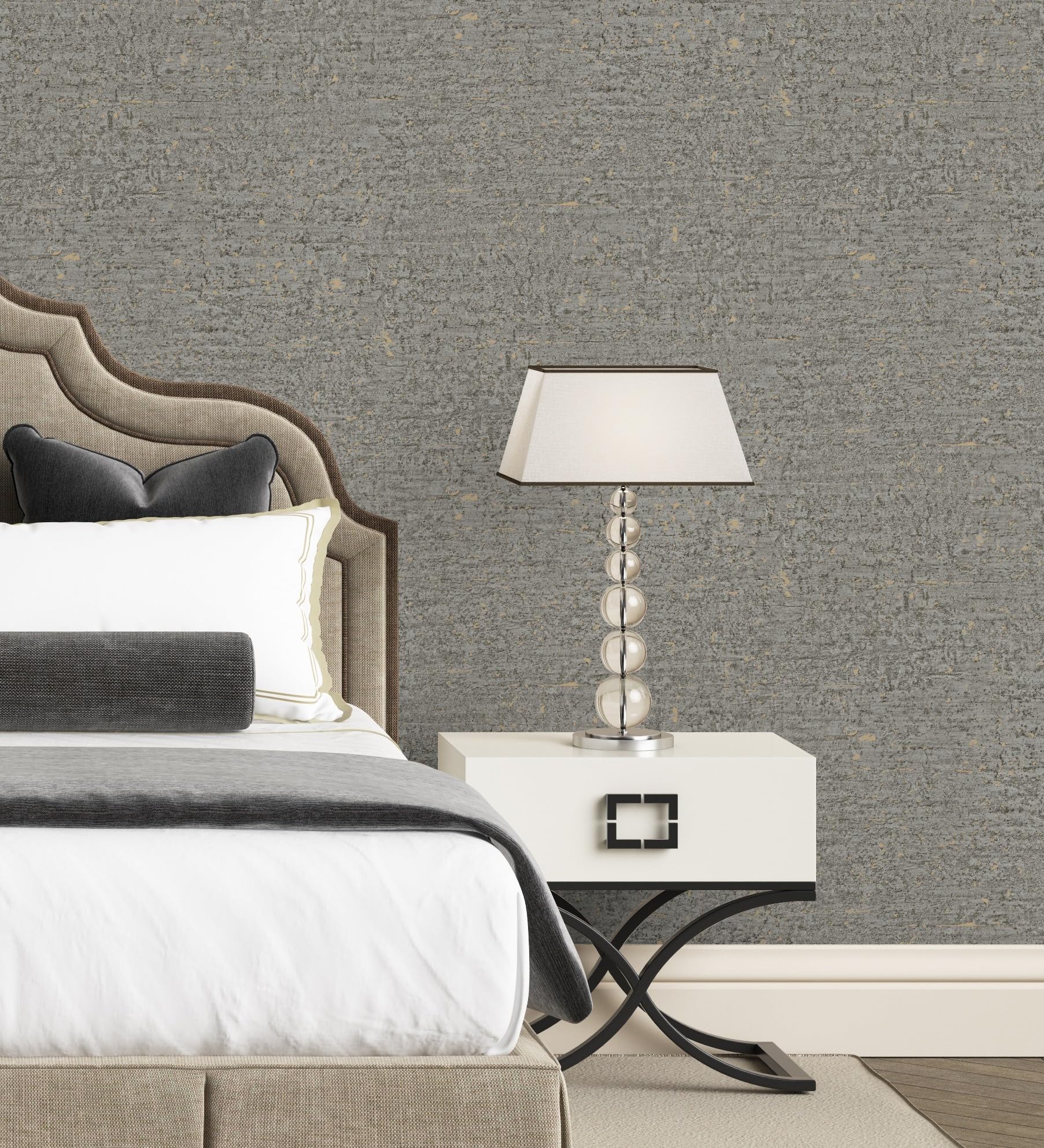 GAULAN 683565 - Carta da parati effetto pietra levigata scura con inserti metallizzati per pareti soggiorno camera da letto corridoio sala da pranzo - Rotolo di 10 m x 0,53 m