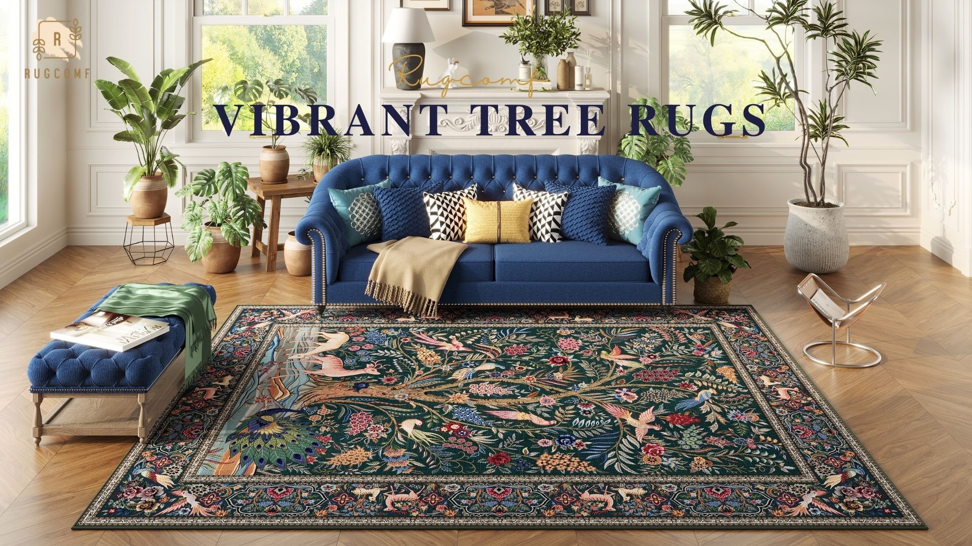 Amazon.com: Rugcomf 8x10 Area Rugs Vibrant Tree of Life-Patterned
