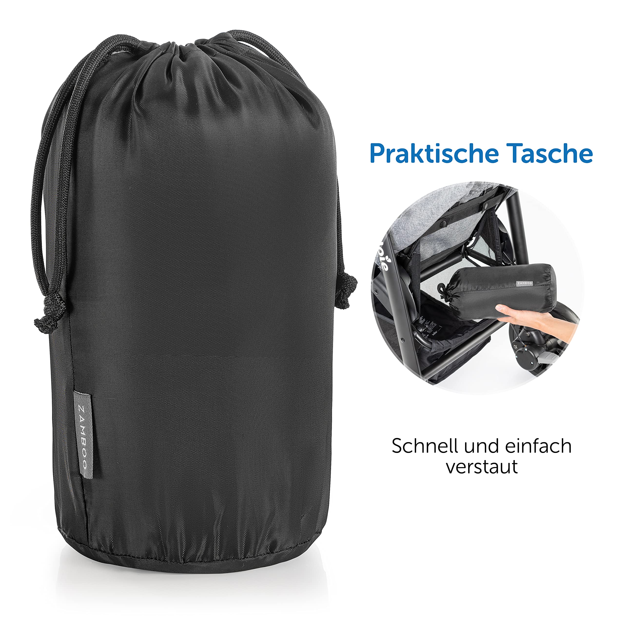 Zamboo Universal Decke für Kinderwagen und Buggy - wasserabweisende Outdoor Beindecke für Sportwagen & Jogger - Schwarz Grau