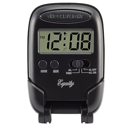 Equity 31302 LCD Fold Up Travel Alarm Clock with Blue Backlight, 3 . 85 L x 2 . 50 W x 4 . 00 H photo Equity 31302 LCD Fold Up Travel Alarm Clock with Blue Backlight, 3 . 85 L x 2 . 50 W x 4 . 00 H