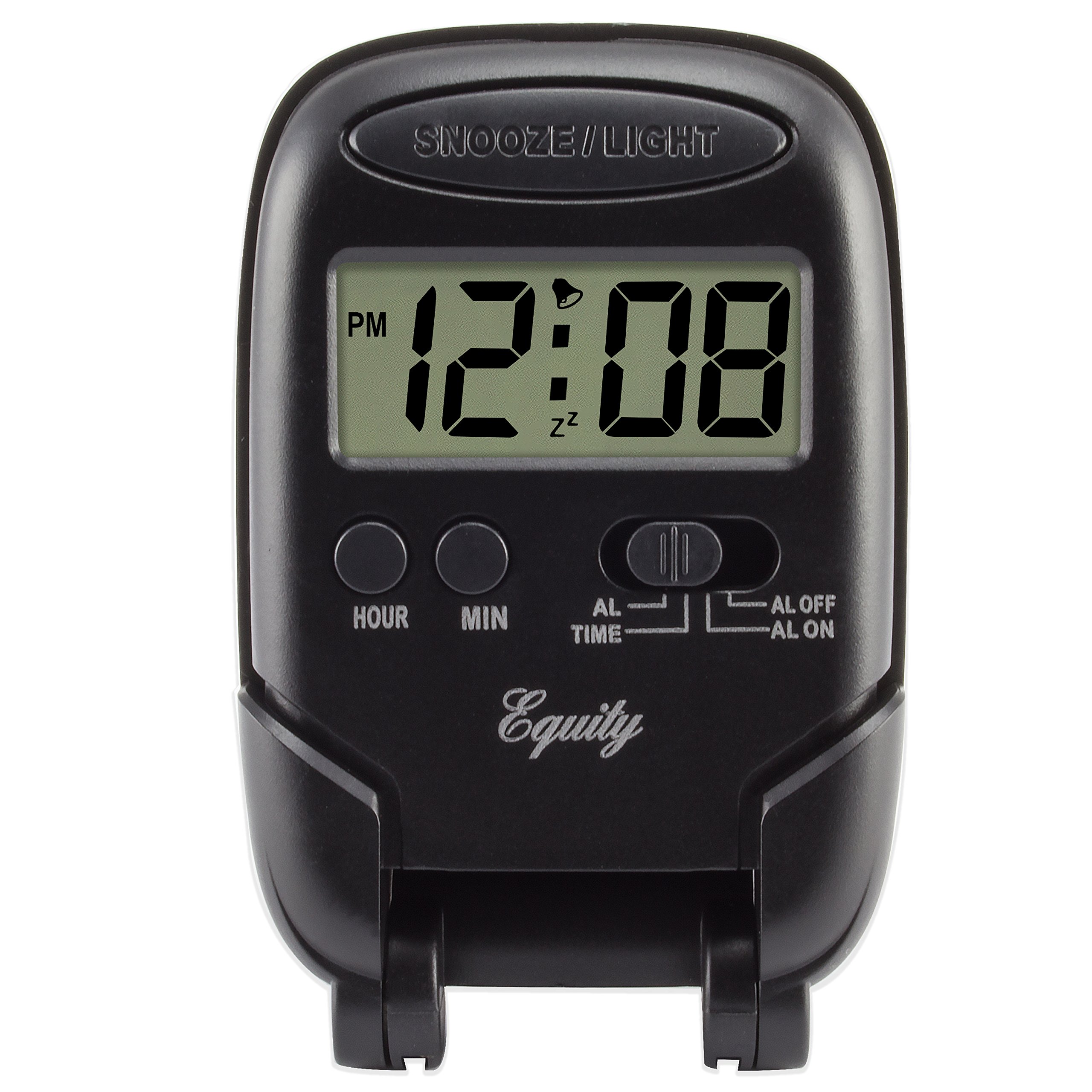 Equity by La Crosse 31302 LCD Fold-Up Travel Alarm Clock,Silver