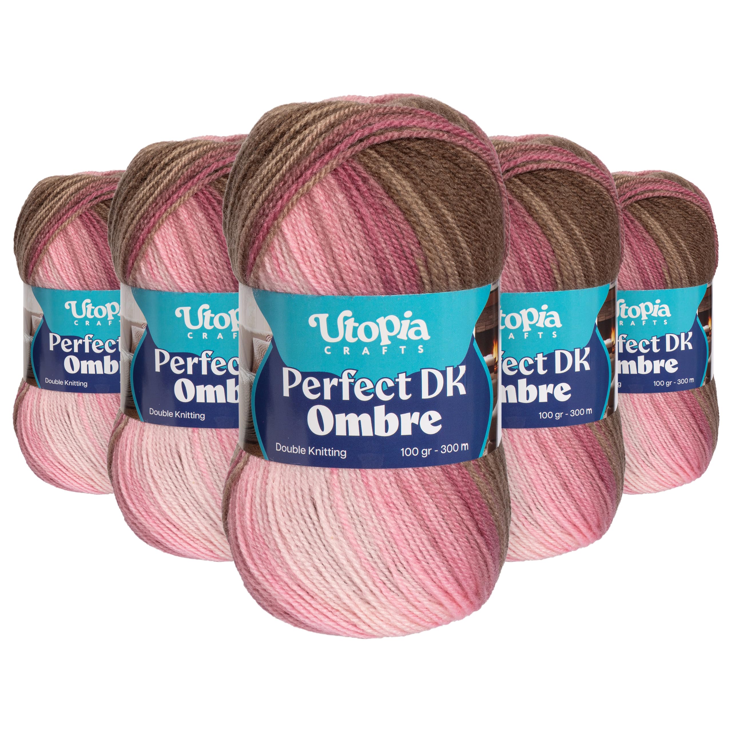 Utopia Crafts DK Ombre Multicolour Double Knitting Yarn 5X 100g (005)