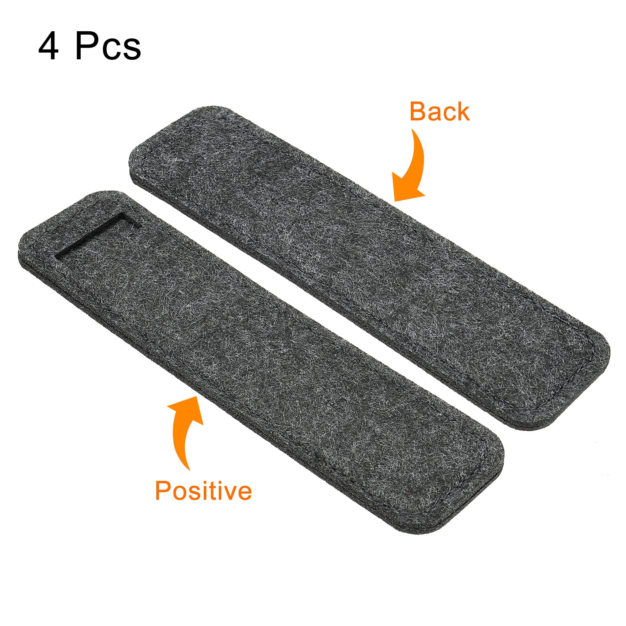 PATIKIL Felt Pen Case 4 Pack Pencil Bag Mini Pocket Protector Storage Sleeve Pouch Holder, Dark Gray, Dark Grey - Image 3