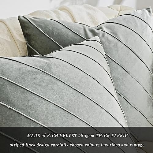 Vista 77 de GIGIZAZA Juego de 2 fundas decorativas de terciopelo de 18 x 18 pulgadas, fundas de almohada cuadradas de color verde azulado para sofá, fundas