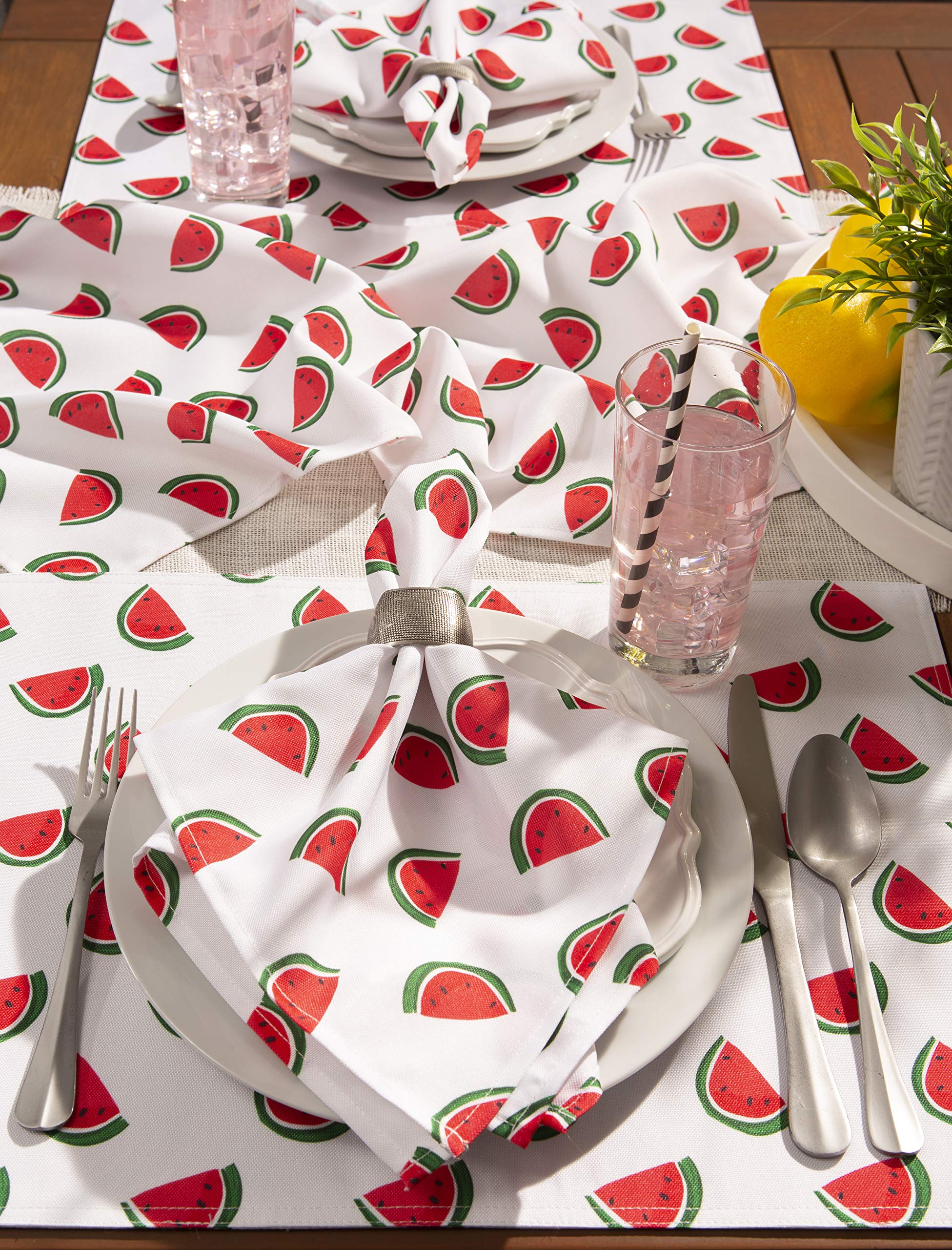 DII Watermelon Outdoor Tabletop Collection, Stain Resistant & Waterproof, Table Runner, 14x72 3