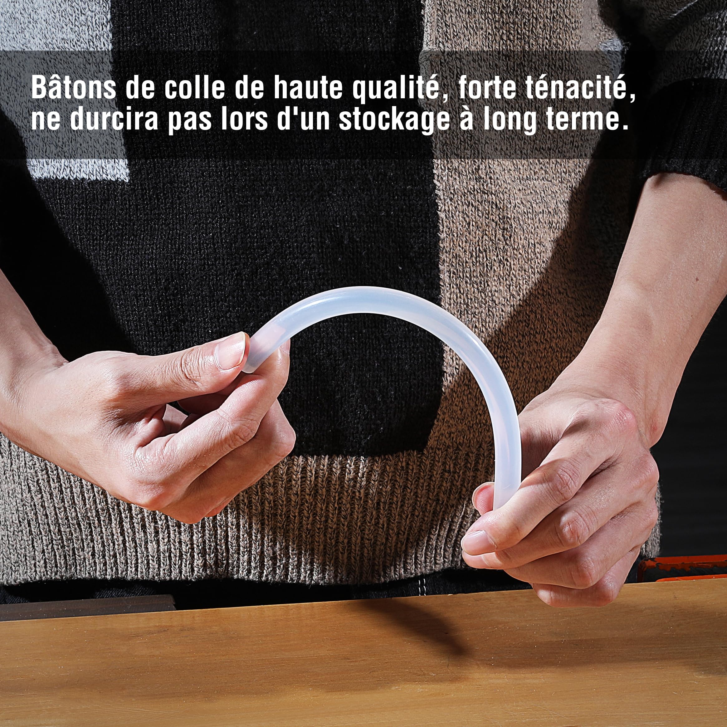 WORKPRO Lot de 100 Bâtons de Colle Chaude 200 x 11mm, Bâtonnets de Colle Transparents Universels pour Pistolet à Colle Chaude, Idéal pour Bricolage, Artisanat, Loisir
