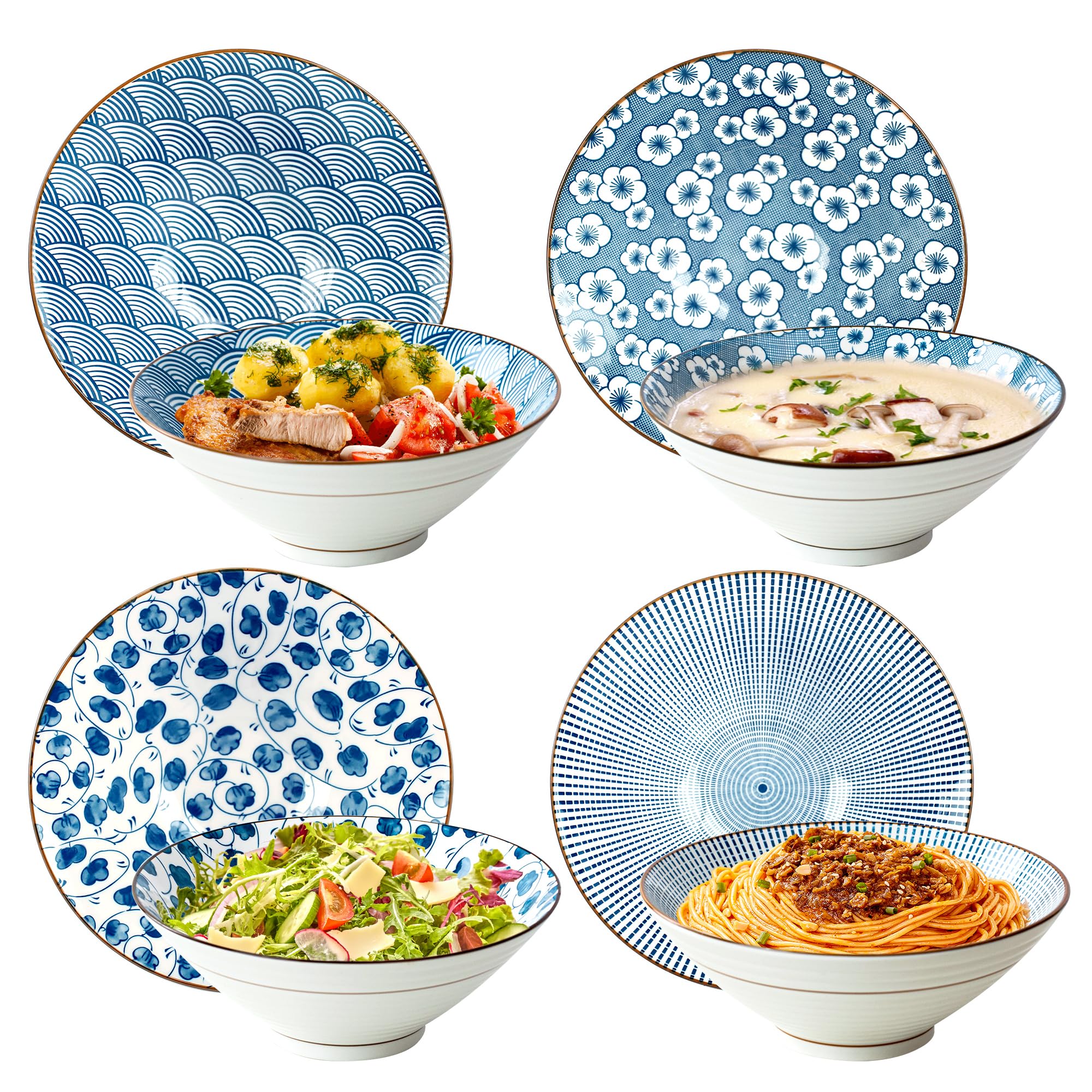 YALONG Ramen Bowls Set of 4