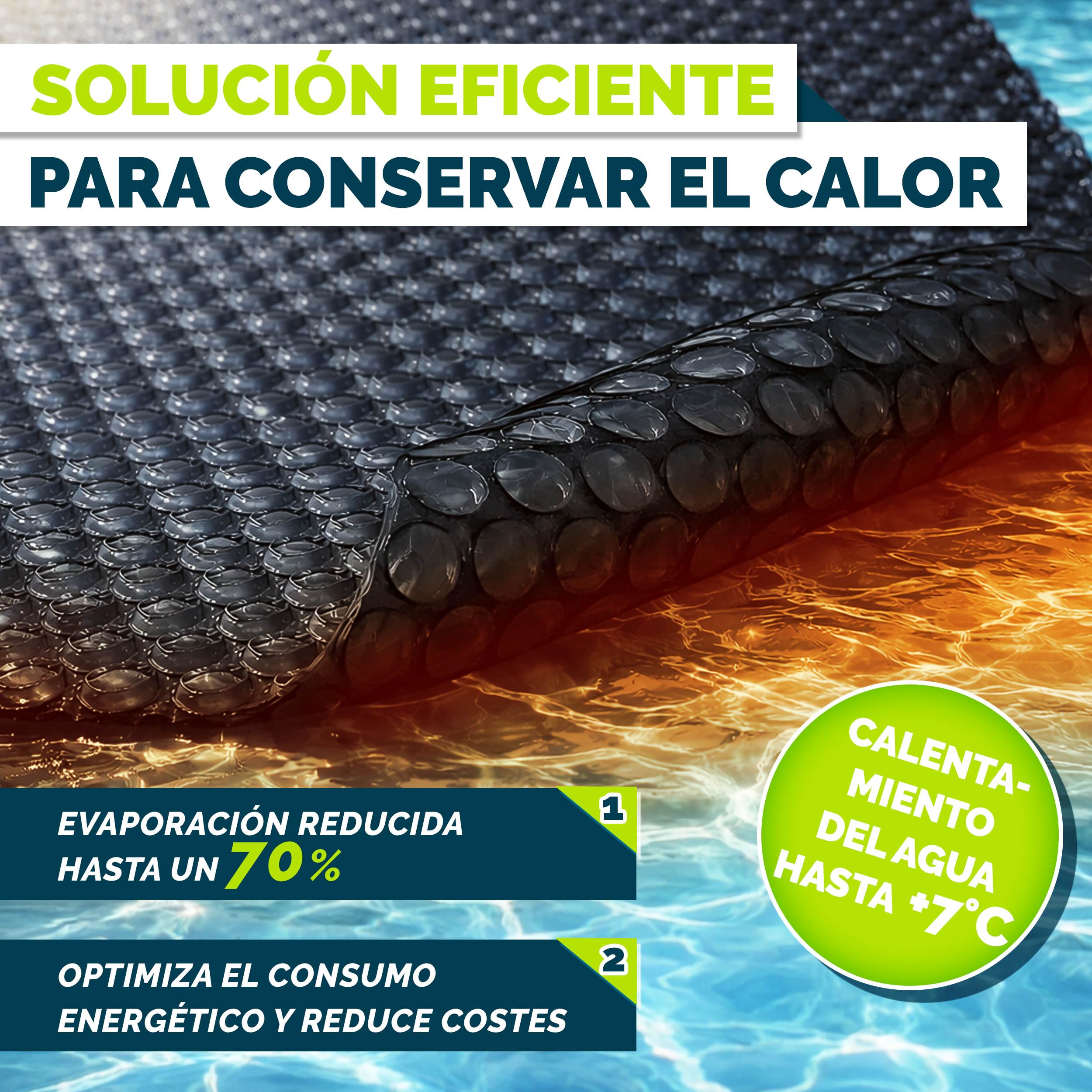 tillvex Cobertor Solar para Piscinas Rectangular 800x500 cm | Espesor de la lámina Solar 120 µm | La Cubierta Solar se Puede Cortar a Medida | Calefacción de la Piscina para el Calentamiento del Agua