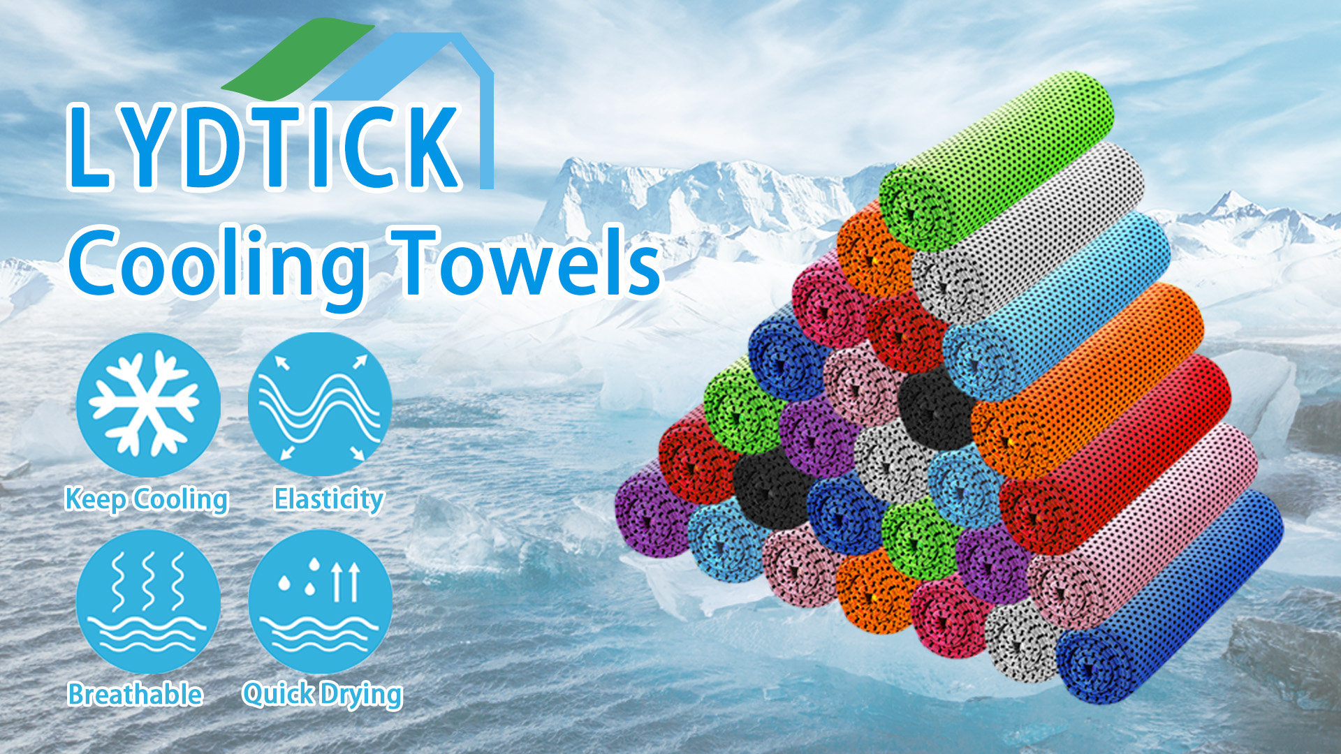 Cooling Towels For Neck And Face, 2 Pack 40"x12" Soft Breathable Ice Towels With Bottle - View #3